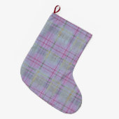  Weathered Lavender Plaid  Grote Kerstsok (Voorkant (Hangend))