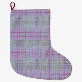  Weathered Lavender Plaid  Grote Kerstsok