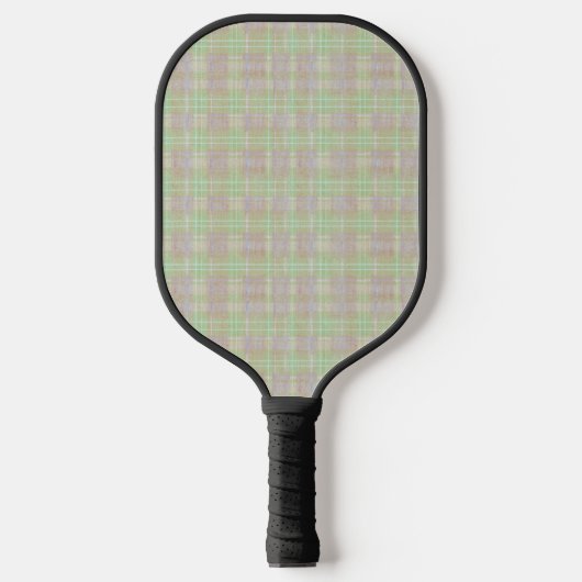 Weathered Neutral Sage Plaid Pickleball Paddle (Voorkant)