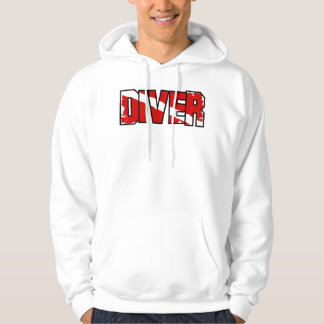 Weathered Scuba Diver Down Flag Hoodie