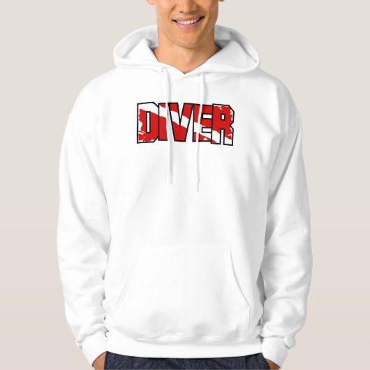 Weathered Scuba Diver Down Flag Hoodie (Voorkant)