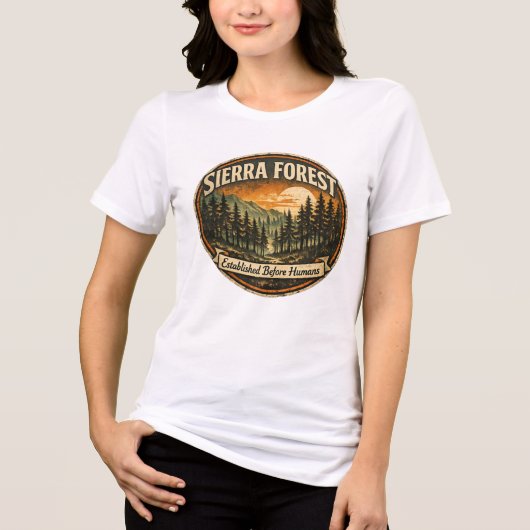 Weathered Sierra Forest-Established Before Humans Tri-Blend Shirt (Voorkant)
