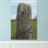 Weathered Sod Home Fence Post - Wilde plaatsen Fot Canvas Afdruk (Insitu (Houten vloer))