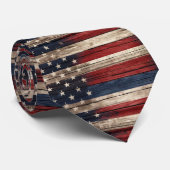 Weathered Stars & Stripes Wood Flag Stropdas (Opgerold)