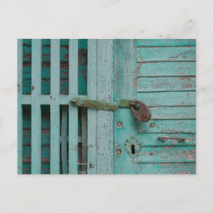 Weathered Turquoise-deur Briefkaart