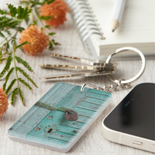 Weathered Turquoise-deur Sleutelhanger