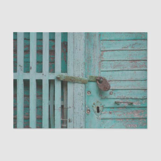 Weathered Turquoise-deur Tissuepapier (Voorkant)