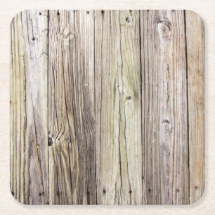 Weathered Wood Dock Boards met bijtende Charm Vierkante Kartonnen Onderzetter
