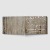 Weathered Wood & Light Strings Wedding Gastenboek (Volledig)