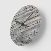 Weathered Wood Planks Texture Pattern Clockface 1 Ronde Klok (Hoek)