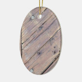 Weathered Wood Rough Textured Deck Keramisch Ornament (Links)