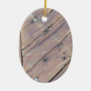 Weathered Wood Rough Textured Deck Keramisch Ornament