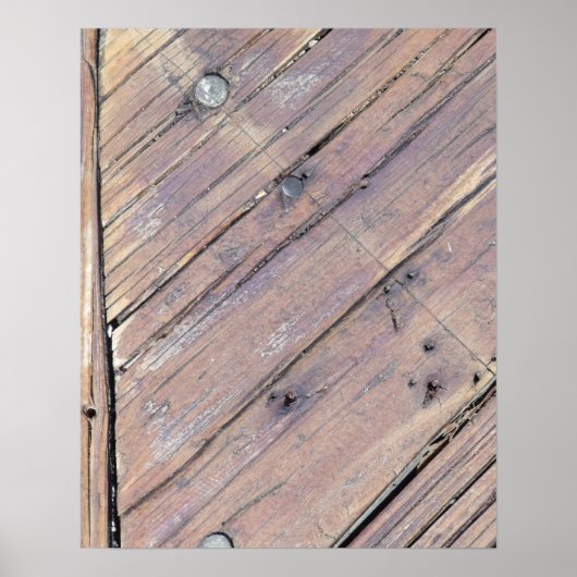 Weathered Wood Rough Textured Deck Poster (Voorkant)