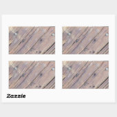 Weathered Wood Rough Textured Deck Rechthoekige Sticker (Vel)