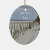 Weatherfence en zandduinen op het strand keramisch ornament (Rechts)