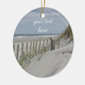 Weatherfence en zandduinen op het strand keramisch ornament (Links)