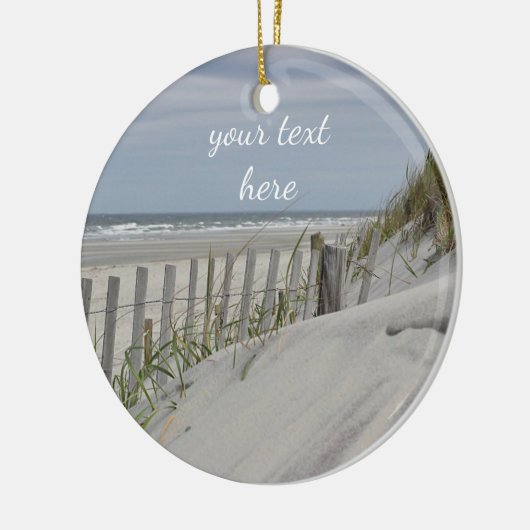 Weatherfence en zandduinen op het strand keramisch ornament (Links)