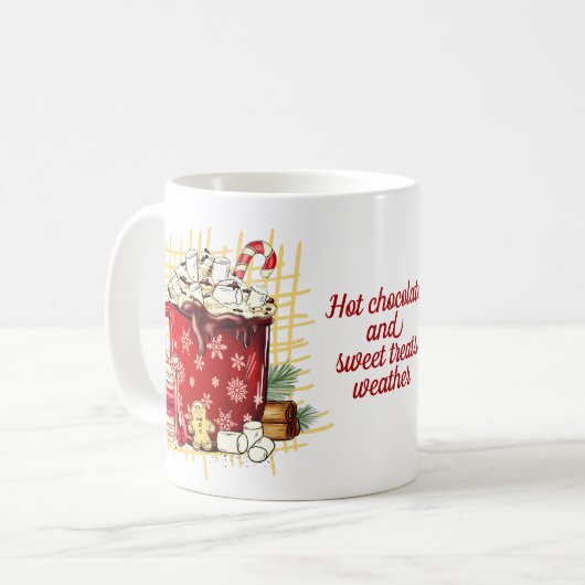 Weatherkoffie met warme chocolade Mok (Voorkant links)