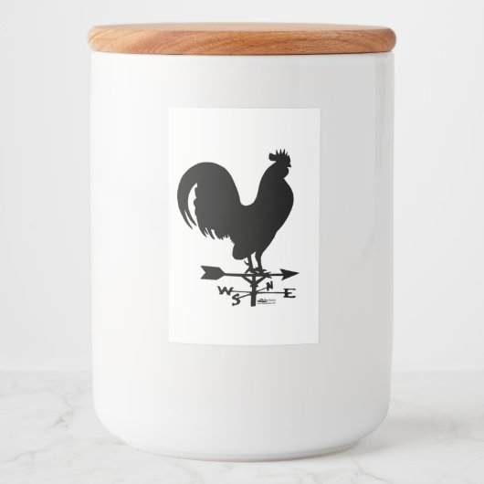 Weathervane Rooster Voedselcontainer Etiket (Voorkant)