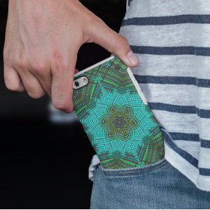 Weave Mandala Blue en Green iPhone 11 Hoesje