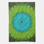 Weave Mandala Blue en Green Theedoek (Verticaal)