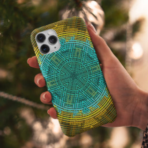 Weave Mandala Blue en Yellow iPhone 11 Hoesje