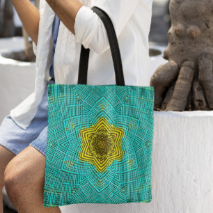 Weave Mandala Blue en Yellow Draagtas