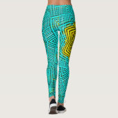 Weave Mandala Blue en Yellow Leggings (Achterkant)