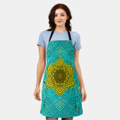 Weave Mandala Blue en Yellow Schort (Gedragen)