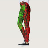Weave Mandala Flower Red en Green Leggings (Links)
