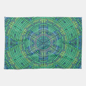 Weave Mandala Green en Blue Theedoek (Horizontaal)