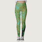 Weave Mandala Green en Oranje Leggings (Voorkant)