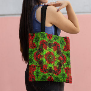 Weave Mandala Green en Red Draagtas
