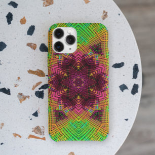 Weave Mandala Green Oranje en Roze iPhone 11 Hoesje