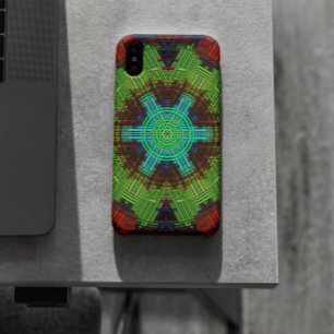 Weave Mandala Green Red en Blue iPhone 11 Hoesje