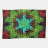 Weave Mandala Green Red en Blue Theedoek (Horizontaal)