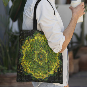 Weave Mandala Green Yellow and Black Draagtas