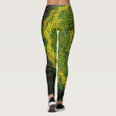 Weave Mandala Green Yellow and Black Leggings (Achterkant)