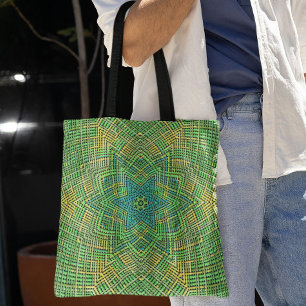 Weave Mandala Green Yellow en Blue Draagtas