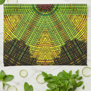 Weave Mandala Green Yellow en Red Theedoek