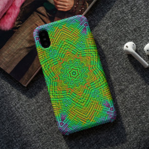 Weave Mandala Oranje Green en Blue iPhone 11 Hoesje