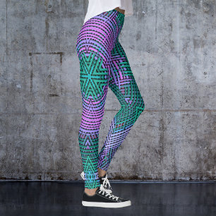 Weave Mandala Pink en Blue Leggings