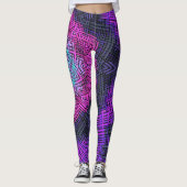 Weave Mandala Pink Paars en Blue Leggings (Voorkant)