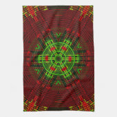 Weave Mandala Red en Green Theedoek (Verticaal)
