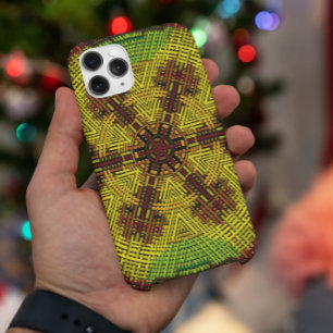 Weave Mandala Red Yellow en Green iPhone 11 Hoesje