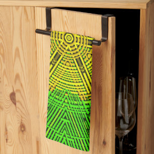 Weave Mandala Yellow en Green Theedoek