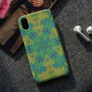 Weave Mandala Yellow Green en Blue iPhone 11 Hoesje
