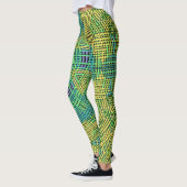 Weave Mandala Yellow Green en Blue Leggings (Links)