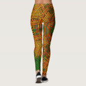 Weave Mandala Yellow Oranje en Green Leggings (Achterkant)