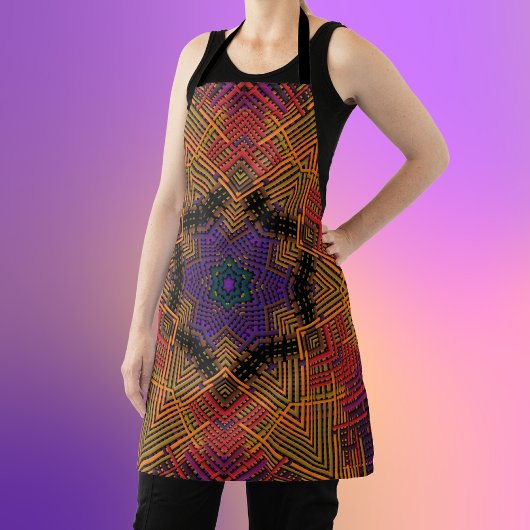 Weave Mandala Yellow Oranje en Paars Schort
